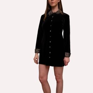 leopard velvet mini dress